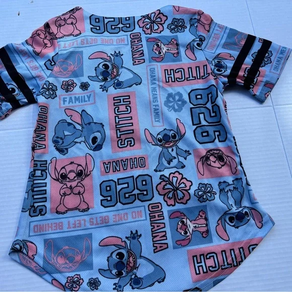 Disney Stitch Kids Button Down Shirt - Blue and Pink - Picture 2 of 4